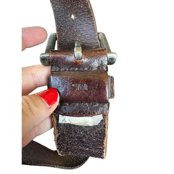 Abercrombie Spelled Out Brown Leather Belt Moose Small-Medium (24”-30”) - Picture 7 of 7